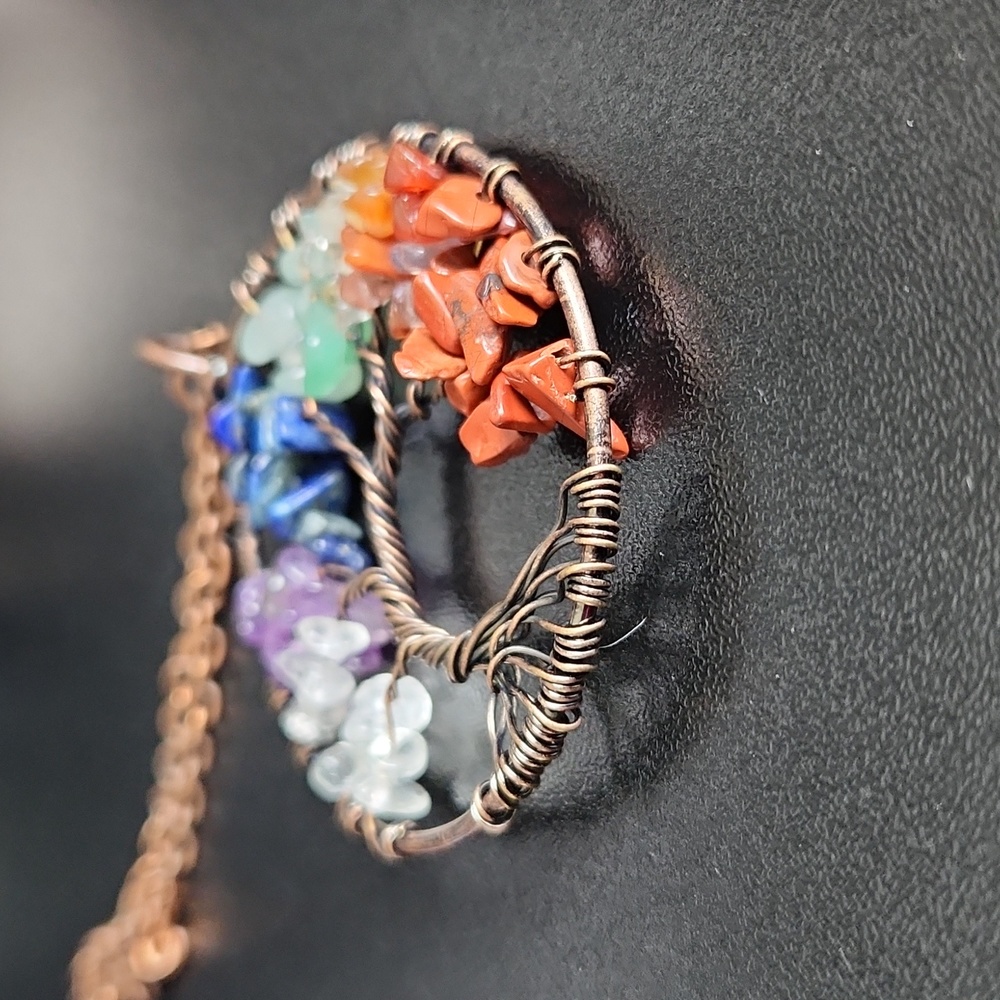 Tree of life 7 chakra necklace wired beaded - Picture 2 of 5